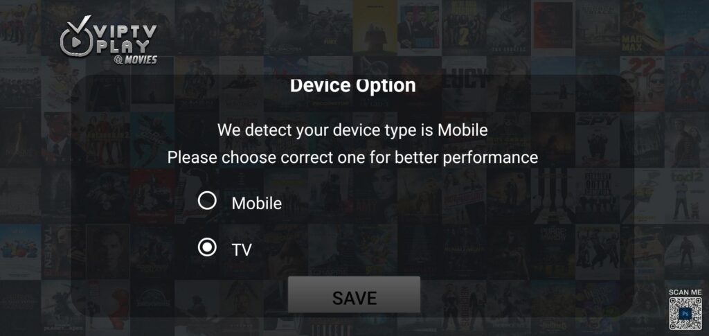 viptv play vod device screen