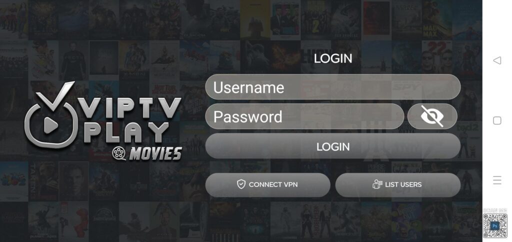 viptv play vod login screen